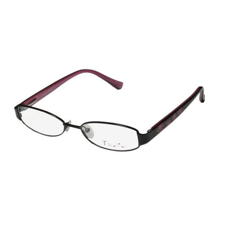 Fake Eyeglasses For Kids Girls New Thalia Jacinta Childrens/Kids/Girls Designer Full-Rim Black / Plum / Pink Fashionable Hip Children Girls Frame Demo Lenses 46-15-125 Spring Hinges Eyeglasses/Eyeglass Frame ()
