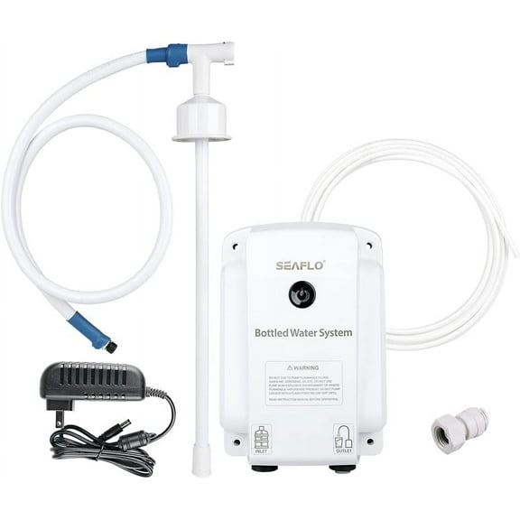 SEAFLO Bottled Water Dispensing System with Wall Plug – On/Off Switch & 20ft Discharge Tube for Easy Water Access
