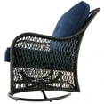 thumbnail image 5 of Hanover Orleans 5-Piece Fire Pit Chat Set in Navy Blue with 4 Woven Swivel Gliders and a 26-In. Square Fire Pit Table, 5 of 13