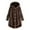 Coffee, variant on MIUOWANP Women Plus Size Button Plush Tops Hooded Loose Cardigan Wool Coat Winter Jacket