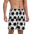 thumbnail image 6 of Mens Pajama Shorts, Soccer football black white print Sleep Shorts Men Pajama Bottoms Lounge PJ Shorts with Pockets, 6 of 6