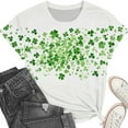 thumbnail image 4 of Xdegoge St Patrick's Day Tops Women Leprechaun Hat Clover Allover Print T-Shirt Short Sleeve Crewneck Tee Funny Irish Festival Shirt Summer Casual Holiday, 4 of 6
