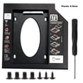 thumbnail image 1 of 2nd SSD HDD Hard Drive Caddy Adapter Tray SATA 3.0 for Laptop (Plastic 9.5mm), 1 of 8