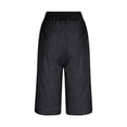 thumbnail image 6 of Cutuoiiu Casual Womens Capri Jeans Solid Color Elastic Waist with Two Pockets for Fitness and Daily Wear, 6 of 9