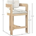 thumbnail image 3 of Meridian Furniture Sacha Cream Velvet Stool, 3 of 9