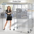 thumbnail image 4 of Heavy Duty Metal Shelf 6 Tier Wire Shelving Unit Adjustable Storage Shelves with Wheels for Kitchen Garage, Chrome, 4 of 8