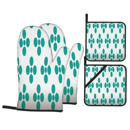 

Seamless floral pattern background (69) Oven Mitts Pot Holders Set Non-Slip Cooking Kitchen Gloves Washable Heat Resistant Oven Gloves for Microwave BBQ Baking Grilling