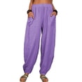 thumbnail image 1 of Pantalones Harlan casuales sueltos de algodón y lino para mujer, 1 of 6