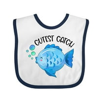 Inktastic Cutest Catch Cute Blue Fish Boys or Girls Baby Bib