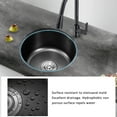 thumbnail image 3 of Multifunction Mini Round Kitchen Sink Bar Kitchen Stainless Steel Basin Single Bowl with Drain Accessories for Home[Black], 3 of 9