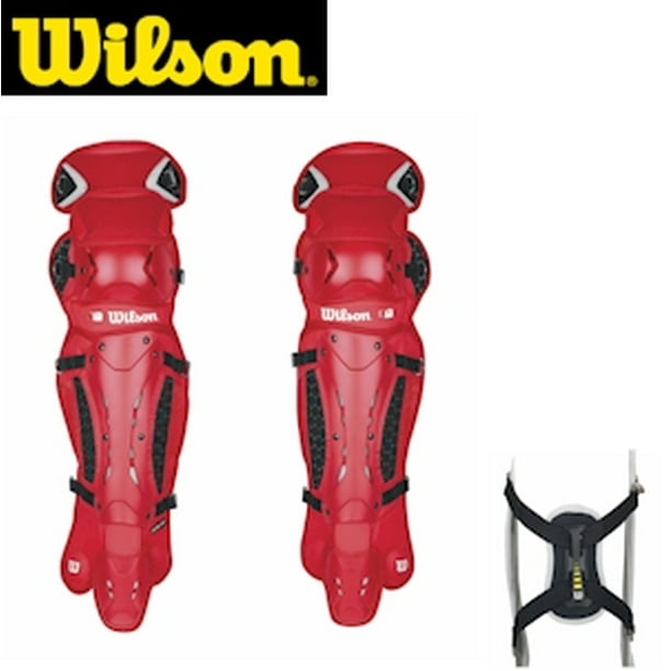 Wilson ProMOTION Baseball Leg Guards 17in Adult Scarlet
