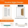 thumbnail image 4 of 48'' x 80'' Bypass Sliding Closet Door, 5 Panel Tempered Frosted Glass & White Smooth Paintable Frame, Pre-assembled Door Panels with Black Handles, 4 of 12