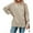 Beige, variant on Fall Winter Crewneck Women Casual Knit Sweater Ribbed Side Slit Loose Pullover