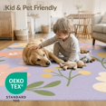 thumbnail image 4 of ODIKA 4'x6' Lavender Floral Elegance with Pastel Washable Area Rug Charming Spring Garden Motif, Serene Decor Accent Pet Friendly, Non-Shedding for Bedroom, Reading Nook, 4 of 7
