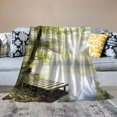 thumbnail image 2 of Pratyus River Forest Bench Flannel Throw Blanket for Bed Couch Sofa Chair All Seasons - Soft & Cozy Blanket 40x50in, 2 of 6