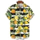 thumbnail image 3 of Camisa hawaiana con estampado de frutas y plátanos para hombre, camisas hawaianas con estampado 3D de limón y naranja, blusas casuales de calle con solapa, blusa holgada de manga corta, 3 of 5