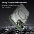 thumbnail image 4 of Case for iPhone 13,Full-Body Rugged Carbon Fibre Protective Clear Back Hybrid Magnetic with Wireless Charge Shockproof Protector Phone Case for iPhone 13,6.1 inch 2021 (Green), 4 of 17
