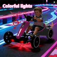 thumbnail image 4 of iRerts 12V Ride on Toys, Powered Electric Go Kart with Music, LED Light, Horn, Forward/Backward, Pedal Go Kart Kids Electric Car for Kids Boys Girls Ages 3-6, Magenta, 4 of 10