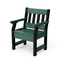 Wildridge Heritage Garden Chair, Turf Green and Black - Outdoor Weather Resistant Recycled Plastic Furniture for Patio