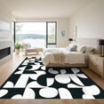 thumbnail image 3 of ODIKA 5'x7' Machine Washable Non-Slip Area Rug, Abstract Black High Traffic Rug, Black, 1057142, 3 of 7