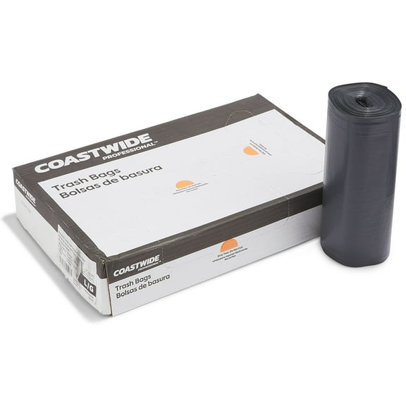 Staples Coastwide Professional 40-45 Gallon Trash Bag 40" x 46" Low Density 1.5 mil Black 100