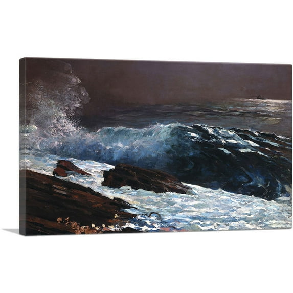 ARTCANVAS Sunlight on the Coast 1890 Canvas Art Print by Winslow Homer - Size: 12" x 8" (0.75" Deep)
