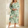 thumbnail image 5 of ZHYou Womens Plus Size Midi Dresses Floral Printed Long Sleeve Round Neck Loose Casual Nightgown Loungewear Sleep Dresses,Multicolor,Size XL, 5 of 7