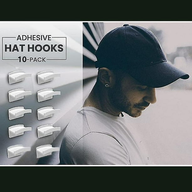 Zmnew Wall Mount Hat Hook Punch-Free Adhesive Baseball Cap Holder For Home Bedroom New-Ksize Black
