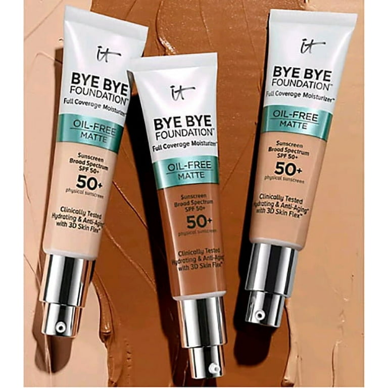 IT Cosmetics Bye Bye Foundation Full Coverage Moisturiser with SPF 50+: MEDIUM - 1 oz/30 ml