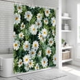 thumbnail image 6 of Spring Daisy Shower Curtain, Waterproof Shower Curtains for Bathroom, Country Flowers Green Leaves Rustic Botanical Washable Fabric Bathtub Curtain Set Bath Decor with 12 Hooks Extra Long 72"x96", 6 of 8
