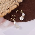 thumbnail image 6 of Lancharmed Gold Plated Stud Earrings,Round Pearl Pendant Earring Sister Gift, 6 of 7