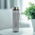 thumbnail image 2 of Mainstays 18oz Plastic Black Water Bottle Stainless Steel Screw Cap Lid with Strap, 1 Each Included, 2 of 8