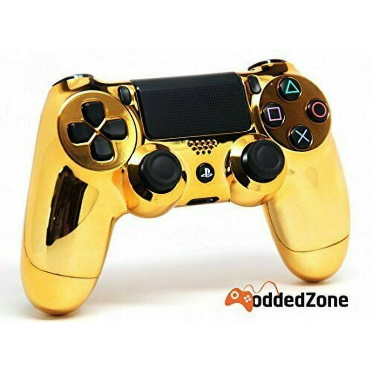 Chrome Gold Full UN-MODDED Pro Custom Controller compatible with PS4  CUH-ZCT2U