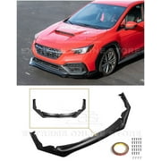 Replacement For 2022-Present Subaru WRX Models | JDM ChargeSpeed Style ABS Plastic - Painted Glossy Black Front Bumper Lip Splitter Ground Effect