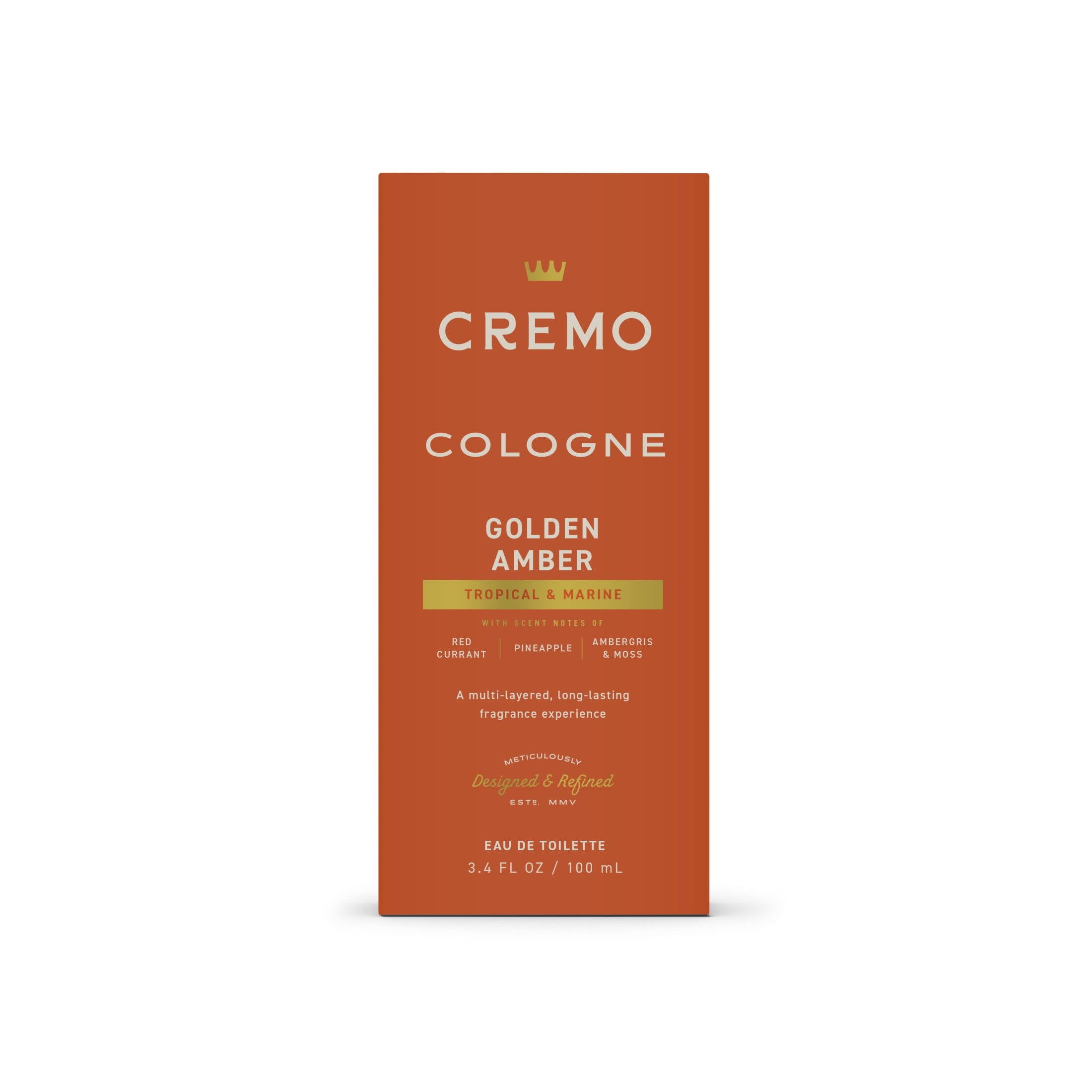 Cremo Men's Cologne Spray, Golden Amber, 3.4oz
