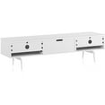 thumbnail image 3 of SONOROUS Studio ST-360 I/R Friendly Wood and Glass Modern TV Stand with Spike Metal Legs for Sizes up to 75" (Modern Design Cabinet For Your Audio/Video Components and Consoles) - WHITE, 3 of 5