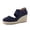 Navy, variant on Cushionaire Chica Espadrille Wedge Sandals for Women Slip On Closed Toe Women Shoes with Elastic Straps and Stylish Everyday Comfort