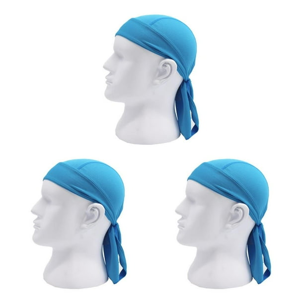 Sonducket Montar diadema escalada gorra bufanda invierno verano cabeza envoltura Beanie mujeres hombres a prueba de sudor transpirable sombreros Azul 3piezas Sonducket CBP049291