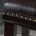 thumbnail image 6 of Noble House Brunet Upholstered Saddle Counter Stool with Nailhead Trim, Set of 2, Brown, 6 of 8