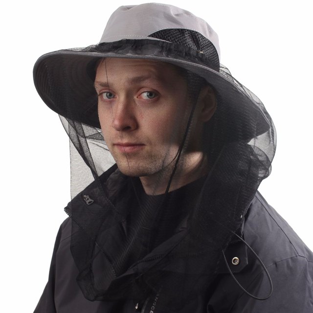 Sombrero para el sol con mosquitera extraíble para protección UV en exteriores.