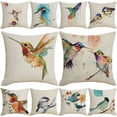thumbnail image 3 of Hummingbird Flower Linen Throw Pillow Case Cushion Cover Sofa Bed Home Decor, 3 of 8