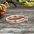 thumbnail image 2 of Startling 1.50 Carat Morganite Round Cut 10k Rose Gold Engagement Ring Anniversary Gift Wedding Set Curved Eternity Ring, 2 of 5