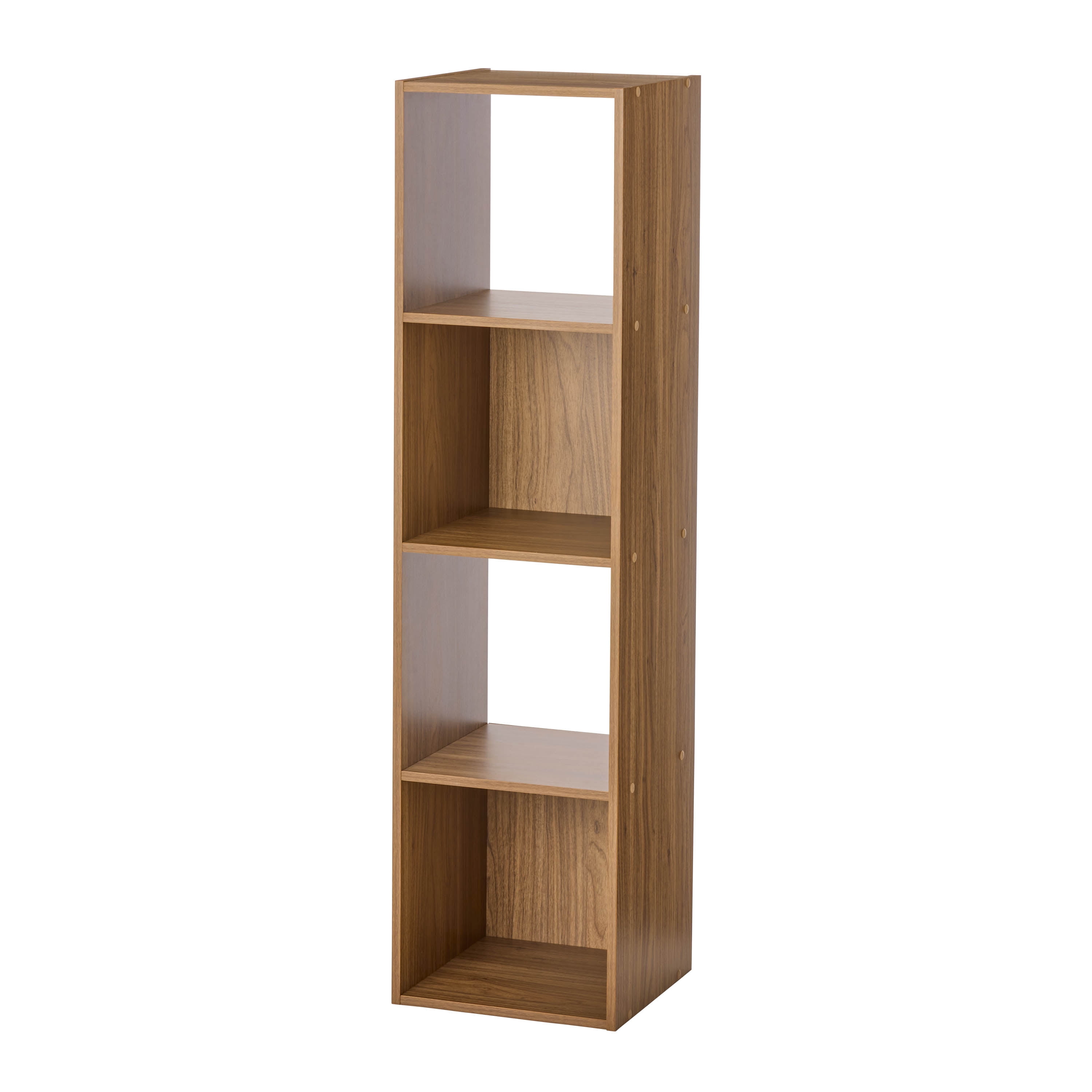 Mainstays 4 Cube Vertical Storage Organizer, Warm Walnut