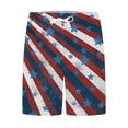 thumbnail image 3 of American Flag Board Shorts Men 2024,Summer Big and Tall Swim Trunks,Mens Hawaiian Surf Beach Shorts Casual Flower Elastic Waist Drawstring Shorts, 3 of 4
