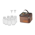 thumbnail image 3 of Kit de especias para acampar con bolsa de viaje, frascos para condimentos con embudos y utensilios de cocina. Marrón, 3 of 9