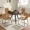Walnut+Brown(B), variant on 34.8" Round Dining Table Set for 4,5 Piece Mid-Century Modern Dining Set with 4 Upholstered Dining Chairs,Leisure Coffee Table for Kitchen Dining Room, Save Space