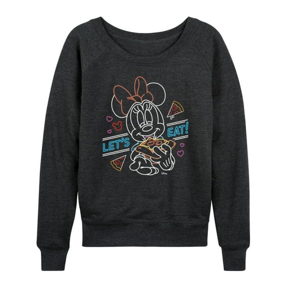 Disney - Minnie Mouse - Let's Eat Pizza - Women's Lightweight French Terry Long Sleeve Shirt