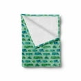 thumbnail image 2 of Camper Soft Flannel Fleece Throw Blanket, Grid Style Squares Background with Various Caravan Models Travel, Cozy Plush for Indoor and Outdoor Use, 60" x 80", Mint Green Green, by Ambesonne, 2 of 6