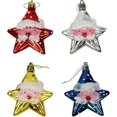 thumbnail image 1 of Venta de decoraciones navideñas, adornos de decoración para árboles de Navidad, colgante de estrella de cinco puntas de Papá Noel de dibujos animados para fiesta de Navidad, 4 piez, 1 of 5
