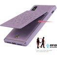 thumbnail image 4 of for iPhone Xs/X Wallet Case with RFID Blocking Card Holder for Girls Women,PU Leather Magnetic Buttons Portrait Stand Flip Wrist Strap Case for iPhone Xs 5.8 Inch,Mandala Purple, 4 of 15